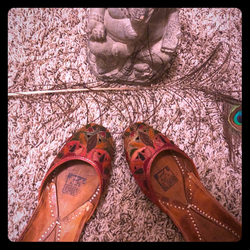 Hand painted Indian shoes